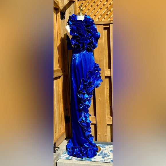 🆕 BRONX & BANCO 🧿 NWOT Aurora Cobalt Blue Gown, Sz M / US 6 - Picture 8 of 17